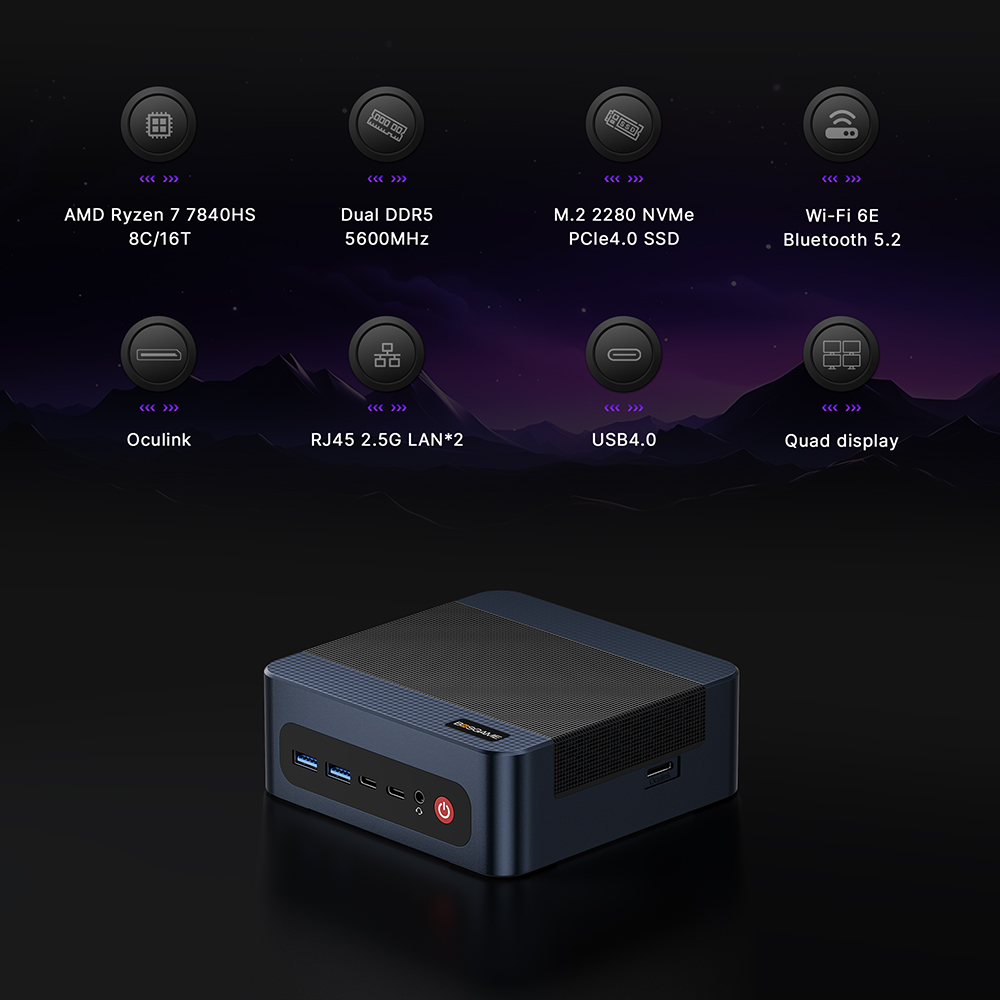 BOSGAME M4 Neo Mini PC AMD Ryz - Amd Ryzen 7 7840Hs Mini Pc recension och pris