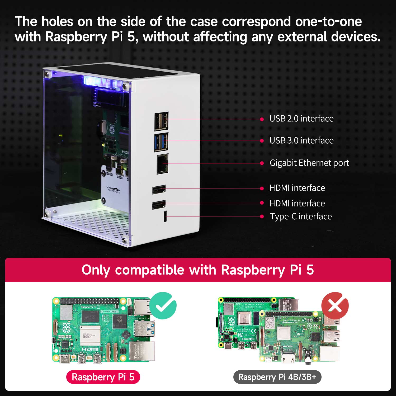 Raspberry Pi 5 Case Protective - Raspberry Pi 5 8Gb Board recension och pris
